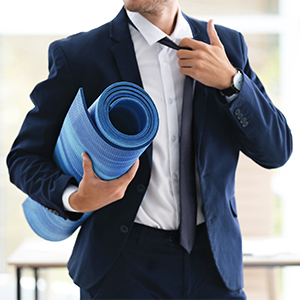 Yoga practice and taking a break at work